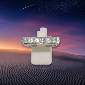 NEW Lustro Stella Swarovski's Diamond Ring in Platinum over 925 Sterling Silver